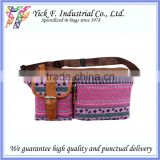 Two Front pocket Large Cultural style Cotton Women Waist Bag