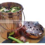 1 Gallon Copper Countertop Compost Bin Crock Container for Indoor Kitchen Use - Copper Coated Stainless Steel 1 Gallon - BONUS I Quality Choice thumbnail-5