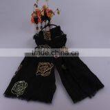 Wholesale Colorful Flower Cotton Women Fashion Embroidery Scarf With Tassel Quality Choice thumbnail-2