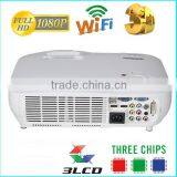 Christmas Gift Full HD,1080P ,Perfect Bright Colors ,native 1920x1080,multimedia 3D +3LCD +RGB LED Projector