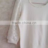Three Quarter Sleeve Knitting Wear Lace Pullover for Lady thumbnail-3