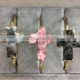 Natural Crystal Quartz Raw Stone Cuff Bangle Bracelet Gemstone Cuff Bangle thumbnail-2