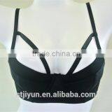 China Instock Wholesale Longline Sexy Black Cheap Bra Women