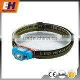 Hot Sell LED Head Lamp With Adjustable Focal Distance, Function of High-Low-Strobe, 2 Red LED on Sides, Powered by 1xAA Battery