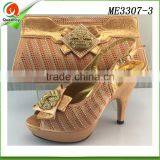 Green Italian Shoes and Bag Set Women High Heels Shoe and Handbag to Match thumbnail-3