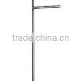Free Standing Triple Towel Rack With Round Base in Brushed Nickel 31" H & 13.5" Rail Length thumbnail-1