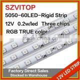 SV Dc 12V LED STRIP Super Bright 5050 60LEDs Rigid Strip RGB Imported Chip Light Non-waterproof 12mm Width PCB 14.4W thumbnail-1