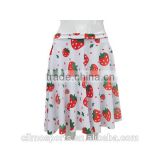 Custom Design women's skirt White Strawberry Sublimation printing women's skirt
