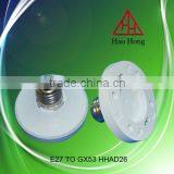 HAOHONG Plastic E27 to GX53 Plastic Adapter Converter