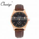2016 Watch Water Resist 5 Bar Rose Gold Case Quality Leather Watches thumbnail-6