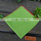 Navy Polka Dot Slant Point CUSTOM POCKET SQUARE Prefolded & Sewn thumbnail-2