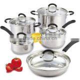 10 Piece Stainless Steel Cookware Set With Encapsulated Bottom, Large, Silver thumbnail-1