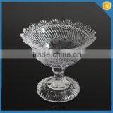 Hot Sales Factory Direct Crystal Glass Ice Cream Sundae Bowl With Flower Rim