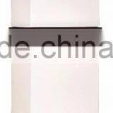 1026-5 Glass Reflector Bowl Deep Coffee Wood Accents White Linen Shades Bold Lighting Style Floor Lamp thumbnail-1