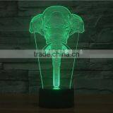 3D Optical Night Light Elephant 7 RGB Light Colors 10 LEDs AA Battery or DC 5V Mixed Lot thumbnail-1