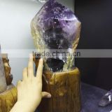 deep purple color natural raw amethyst tower