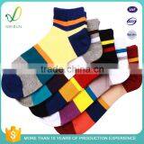 Colorful 100% Cotton Nylon Jacqurad Strip Boy Ankle Knitted Socks