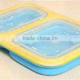 High Quality 2 Layer Silicone Food Container Lunch Box Dinner Plate Sets thumbnail-2