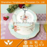 Wavy shape light green household porcelain dry fruit plate &dish