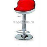 Red pu Leather and Steel Bar Stool With Footrest