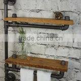 2 Layers Water Pipe Wall Mounted Bath Shelf With Tower Bar thumbnail-4