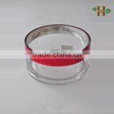 Handmade Cylinder Shaped Glass Vase, a Ring of Red Silver-plated Glass Bowl thumbnail-1