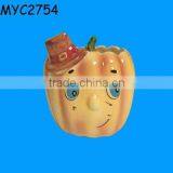 Vivid Cute Yellow Ceramic Pumpkin Flower Pot thumbnail-1