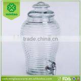 Clear Machine Made Glass Dispenser for Juice Beverage Water With Silver Tap thumbnail-1