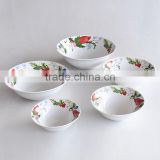 cheap porcelain bowl,porcelain set of 5pcs bowl set,ceramic salad bowl with decal