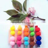 New Products Colorful no Slip New Design Fabric Barrette Wool Felt Clip Hair With Two Pompon for Kids Gifts Hair Accessories thumbnail-2