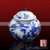 Hand Painted Blue and White Porcelain High Gloss Home Usage Ceramic Office Container thumbnail-1
