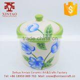 Gifts and Craft Ceramic Storage Containers Jars Canister Set White With Flower thumbnail-1