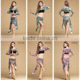 Peacock Printed Belly Dance Costumes Shrug and Overskirt