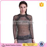 Domin fashion wholesale beading design ladies tops images