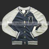 Custom MadeTop Quality Raglan Sleeved With Aplique Of Plain Autumn Baseball Jacket Women thumbnail-2