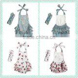 Wholesale Boutique Newborn Romper 100% Cotton 2016 Floral Girl Baby Clothes From Manfactory thumbnail-3