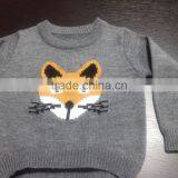 2017 Stylish Kids Girls Sweater Grey Animal Long Sleeve Sweater With High Neck Pullover Sweater (W63) thumbnail-1