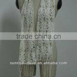 Wholesale Cotton Crochet Lace Scarf Embroidery Flower With Tassels thumbnail-1