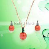 Delicate Gemstone Gold Plated Fashion Pendantset thumbnail-5