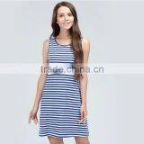 White and Blue Strips Maternity Dress End Atheleisure Nursing Clothing Athleisure Hide Breastfeeding Opening Skirts thumbnail-2