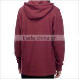Wholesale Custome Logo Longline Fleece Dark Red Pullover Hoodie thumbnail-2