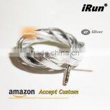 Premium Flat Genuine Royal Blue Goatskin Sheepskin Leather Shoelaces W/Gold Tips for Air Shoes - Provide Amazon Label Service thumbnail-3