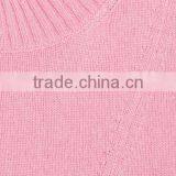 Crew Necked Pink Colored Asymmetrical Hem 100% Cashmere Sweater Women thumbnail-5
