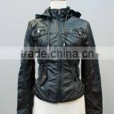 Lady pu Leather Jacket/motorcycle Blazer #LPU0307 thumbnail-5