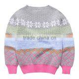 Comfortable Funny Christmas Pattern Warm New Design Knitted Kids Pullover Sweater for Girls thumbnail-2