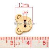 Teddy Bear Charms 2 Holes Wood Sewing Buttons Scrapbooking 13x11mm, Sold per Pack of 200,Jewelry thumbnail-1