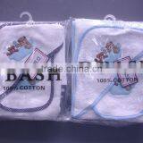 100% Cotton Terry Baby Wrap Towel With Animal Embroidery thumbnail-1