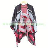 Latest Design Ladies Scarf/shawl Pashmina Natural Rex Rabbit Fur Poncho With Big Fox Collar Trim thumbnail-3