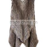 YR078 New Arrival Top Quality Chic Women Apparel Genuine Rabbit Knitted Sleeveless Vest thumbnail-6