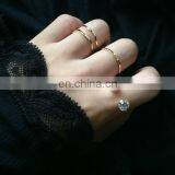 4PCS/Set Gold Plated Minimalist Pearl Diamond Mix Design For Women Knuckle Ring Set thumbnail-1